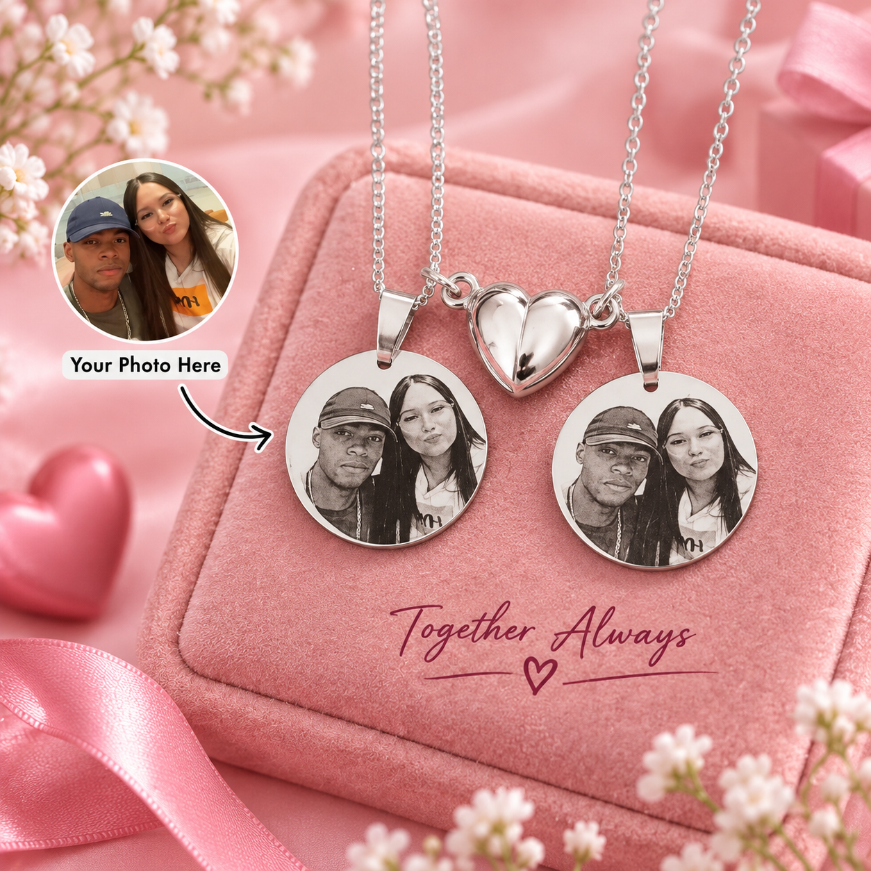 Matching Couple Memory Necklaces